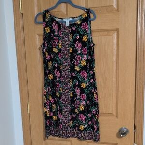 White House Black Market Black Floral Sleeveless Girls' Dress